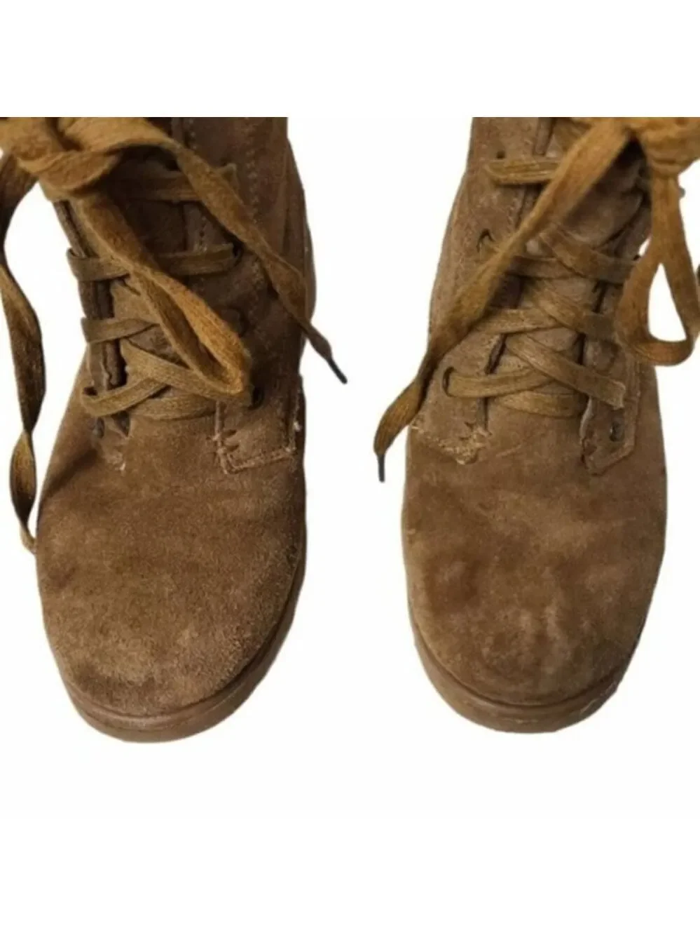 BearPaw Krista Youth Suede & Wool Lace Up Mid Calf Boots Girls 2